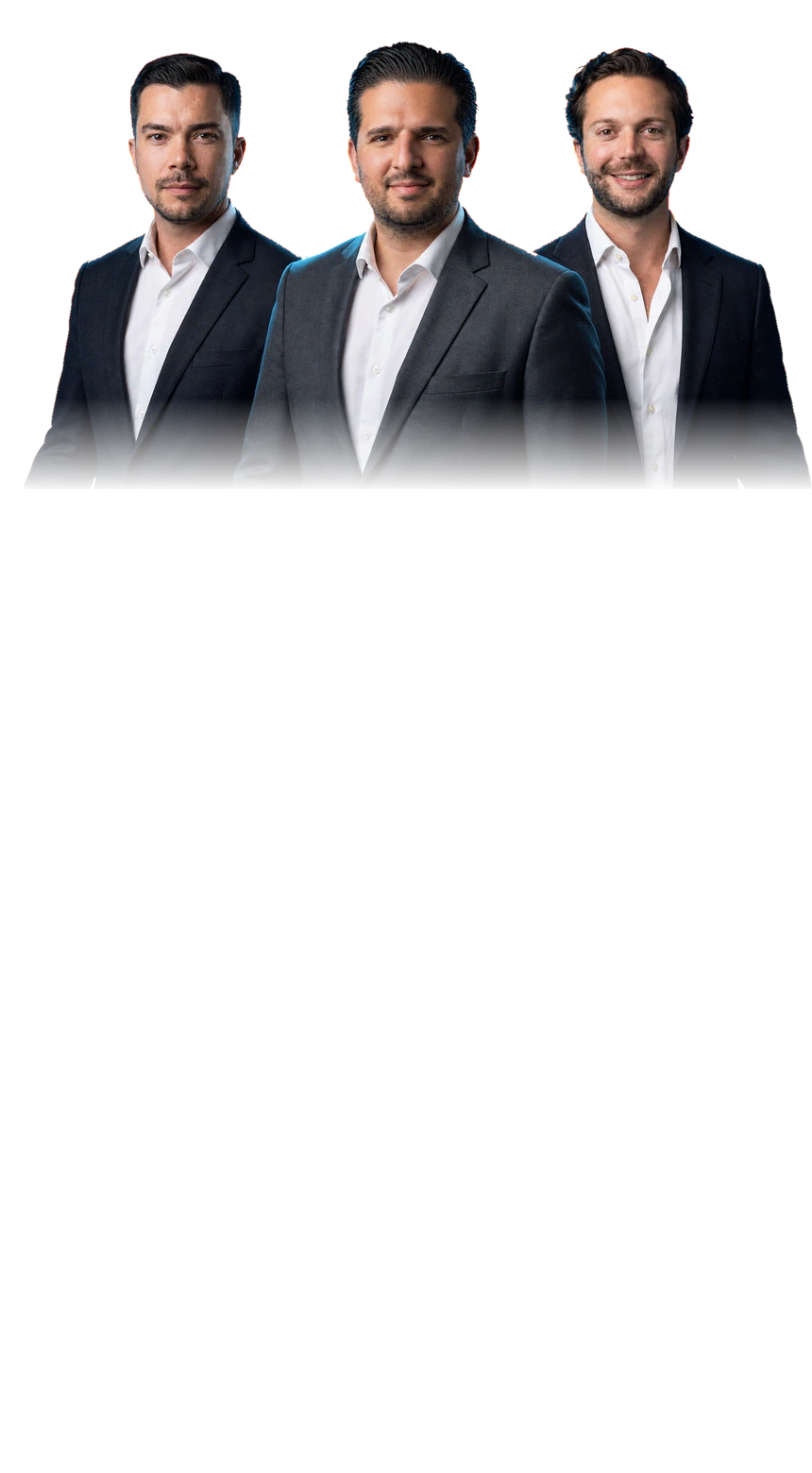 João Marcos Rios, Hebert Justo e Alan Mora